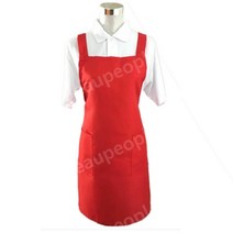 앞치마 맞춤형 로고 크리에이티브 스트랩 앞치마 데일리 숄더 앞치마 샵 작업복 심플 디자인, 70x75, 주홍