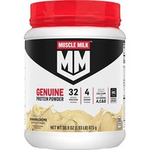 Muscle Milk 정품 단백질 파우더 바나나 크림 0.9kg(2파운드) 12회분 32g 설탕 4g 칼슘 비타민 A C & D NSF 인증 스포츠 에너자이징 간, Banana Crème, 1.93 Pound (Pack of 1)