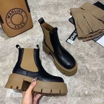패딩부츠 첼시 부츠 청키 여성 겨울 신발 소 스웨이드 발목 검정색 가을 패션 플랫폼
