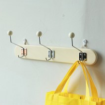 미드센츄리 빈티지 우드 코트랙 벽행거 후크 12종, 크림 3구