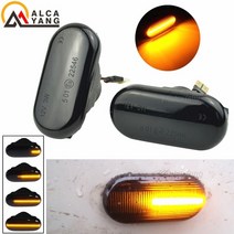 닛산 자동차 차량 부품 qashqai j10 350z z33 navara d40 micra c 2pcs 동적 led 사이드 마커 라이트 턴 시그널 라이트 사이드 리피터 패널, 훈제 렌즈