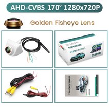 GreenYi-360 ° 조절식 전면/백업 카메라 어안 렌즈 OEM 미니 스타일 측면/후면 뷰 야간 투시경 방수, 05 WAHD-CVBS-720P