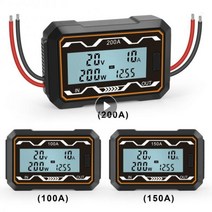 200A RC 와트 미터 고정밀 전압계 전류계 DC 0 60V 전력 분석기 배터리 테스터 백라이트 LCD 디지털 전력계, 100A