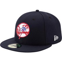 New Era 남성용 Mlb Cooperstown 59fifty 몬트리올 엑스포스 화이트 블루 쿠퍼스타운, 7 7/8, New York Yankees Navy Side Pat