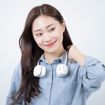 휴대용 넥밴드 접이식 목걸이 선풍기, 핑크