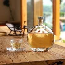 위스키병 납작유리병 위스키 소분 콜드브루 휴대용 양주병 공병, 라운드 스몰