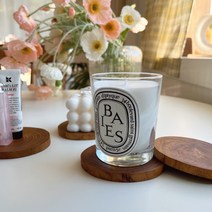 티크우드 코스터 캔들홀더 인테리어 나무받침 티라이트홀더 컵받침 악세사리 트레이, 3개 세트