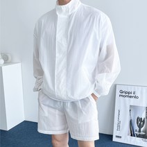 데일트 남자 여름 경량 얇은 오버핏 바람막이 점퍼