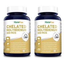 NusaPure Chelated Molybdenum 누사퓨어 킬레이티드 몰리브데넘 500mcg 180베지캡슐 2팩, 1개, 1