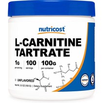 뉴트리코스트 L-카르니틴 100g 1개 1서빙 1g 100회분 L-Carnitine Tartrate Powder [100 GMS]
