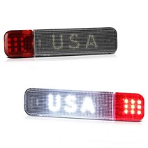 [화이트 USA LED] 내부 도어 패널 LED 조명 무료 경고 램프 1995-2007 실버라도 시에라 C/K 픽업 서버번 유콘 타호 투명 렌즈 블랙 하우징 운전석 및 조수석 페어