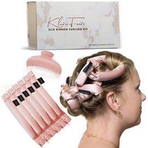 Klara Faire Heatless Hair Curler - 6피스 짧은 헤어리스 컬링 로드 헤드밴드 | 긴 헤어 컬링 리본용 내열성 컬 | 잠들 수 있는 실크 헤어 컬러 | 모, ROSE GOLD