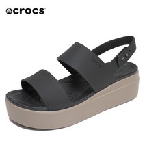 크록스 브루클린 로우 웨지 샌들 블랙머쉬룸 통굽 키높이 신발 206453-07H