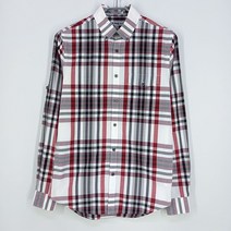 빈티지다온 익스프레스 남 레드배색 피티드 코튼 셔츠 화이트