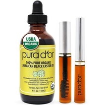 유기농 자메이카 블랙 캐스터 오일 100% Organic Jamaican Black Castor Oil 눈썹 속눈썹 연장 건강한 피부 촉진, 118ml