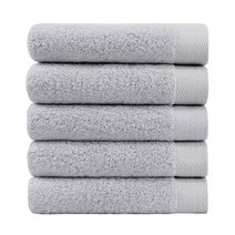 어메니티타올 프리미엄 40수 코마사 200g 고급 호텔 수건 세트, 5장, 라이트그레이