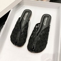 JINNY 여성 레이스 플랫 슬링백 슬리퍼 A1351