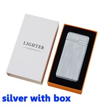 플라즈마라이터 특이한라이터 빈티지 usb 플라즈마 담배 전기 USB 플라즈마 듀얼 아크 전기 라이터 방풍, 05 silver with box