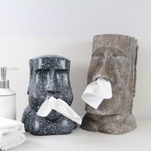 모아이 석상 휴지 케이스 2type 재밌는 각티슈 커버 디스펜서, 입으로나오는모아이