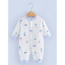 우와우와 동물농장 순면 신생아 똑딱이 사계절 따듯한 우주복(단품/세트)