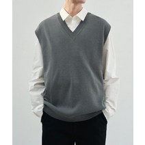 드로우핏 소프 울 오버핏 니트 베스트 조끼 그레이 SOF WOOL KNIT VEST