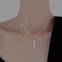 다왕 ftZNS019 일자 스틱 심플한 목걸이 (실버925도금)
