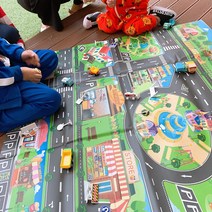 마이랑컴퍼니 신나는자동차놀이 매트 시티맵 북유럽맵 남아 여아 역할놀이 자동차 태엽 선물, 시티맵(그린)