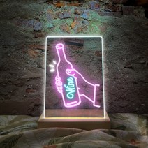 NEONELO DIY네온사인 그리는무드등 개업선물 집들이 캠핑 메뉴판 홈파티 캘리, 탁상형(14x21cm)