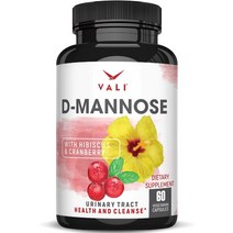 VALI D-Mannose 디마노스 디만노스 1000mg 60캡슐 Dmannose 디-만노스 크랜베리 히비스커스, 1개, 기본