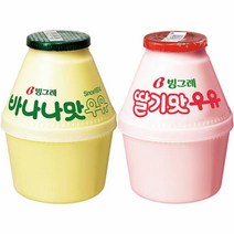 빙그레 단지우유 바나나맛 6개 +딸기맛 6개 (총 240ml x 12개), 바나나맛 6개 +딸기맛 6개(총12개)