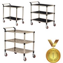 GO2shop GO2shop_ 운반차 식당수레 플라스틱이사박스 운반상자 달리 운반용기 밀차, ₪^^_ 업소용 핸드카 식당 서빙 카트 끌차 3단 2단, ₪^^_ 중형3단-오크