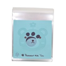 생일 축제 용품 50Pcs 귀여운 만화 동물 쿠키 캔디 가방 자기 접착 비닐 봉투 결혼식 비스킷 베이킹 선물 포장, [01] 7x7cm, [10] S10