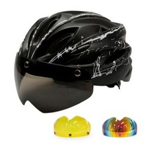 전기자전거헬멧 자전거안전모 mtb헬멧 초경량 패턴 자전거 헬멧 로드 바이크 일체형 핫 블랙 색상, 06 Black 3 lens