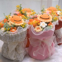 뜨개꽃다발 뜨개질 결혼기념일 완제품, B