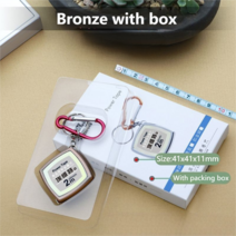 2M 개폐식 측정 테이프 미니 휴대용 미터 키 체인 건설 도구 룰렛 목공, 04 Bronze with box