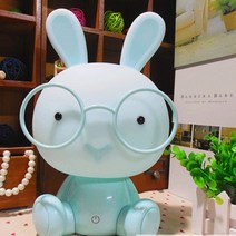 토끼무드등 토끼조명 수면등 토끼등 램프 수유등 유아무드등 귀여운 토끼 안경 LED 야간 램프 USB 충전식, 01 Warm white_02 Blue rabbit