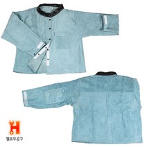 (주)웰코글로벌 웰드플러스 용접자켓 상의 사계절용 가슴포켓 용접복 소가죽 우피 작업복, 대형 XL, 1개