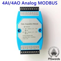 아날로그 입력 및 출력 모듈 4 채널 12 bit AD/DA 절연 4AI / 4AO RS485 MODBUS 프로토콜 통신 RS485-이더넷, [02] 0-10V