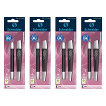 Schneider 슈나이더 브리즈 파란색 볼펜 블랙/화이트 M (4개) Breeze Rollerball Pen Black/white