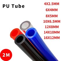 기류 측정기 2 미터 가스 공압 튜브 호스 pu 파이프 4x2.5 6x4 8x5 10x6.5 12x8 14x10 16x12mm 공기 튜브 압축기 호스, 01 Transparent_03 8x5 2m