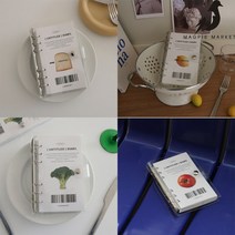 모노그램 투명PVC 6공 다이어리 간결한 학생 직장인 다이어리, 레몬