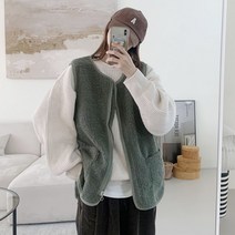 애플망고옷장 겨울 가벼운 양털 덤블 원이조끼 베스트