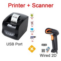 라벨기 택 Xprinter-365B 감열 바코드 라벨 프린터 3 인치 POS 영수증 80mm 블루투스 USB 윈도우 전화 표 Iless, [03] 365 USB Scanner, [01]