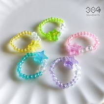 364days 5개set 파스텔 별 비즈반지 어린이 우정반지 유아동 반지세트 엄마랑아이랑 커플반지 여자반지 사계절 유아동 키즈반지 사이즈 선택가능