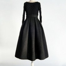 플리츠 스커트 겨울 햅번 치마 항아리 자카드 비비드 주름 고급