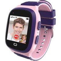 GPS 추적기 및 화상 통화 기능이 있는 AIWIEP 어린이 스마트 시계 4G 여아 6-1, Pink