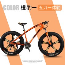 팻바이크 입문용 오프로드 MTB 자전거 20 24 26인치, 30단, 오렌지(5 나이프 휠)