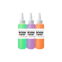 스노우물감 140ml 3색세트 스노우키즈 유아 아기 촉감놀이 핑거페인팅 페인팅 블랙라이트, 스노우물감140ml B세트 (그린,퍼플,오렌지)