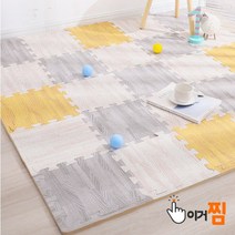 [이거찜] EVA 우드 퍼즐 조립매트(31cmX31cm 16장 1세트) 층간소음방지 매트, 우드매트 브라운(16개 1세트)