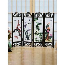 병풍 매화 난초 국화 대나무 사군자 공예 인테리어, 30cm(높이)x38cm(길이)
